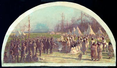 The Last Council of the Potawatomies, 1833, 1900 by Lawrence Carmichael Earle